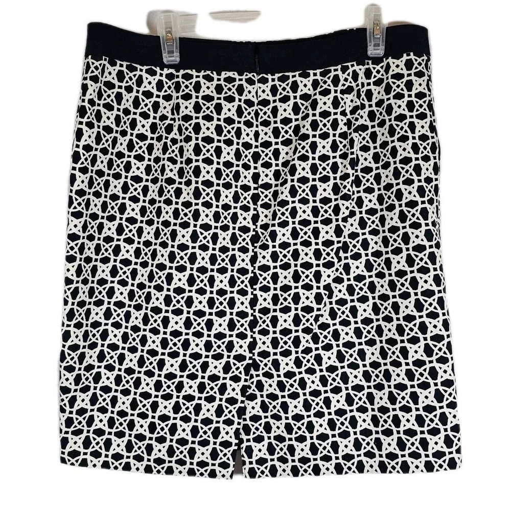 THE LIMITED Skirt Black & White Circles Cotton Womens Sz 14 Lined Pockets EUC